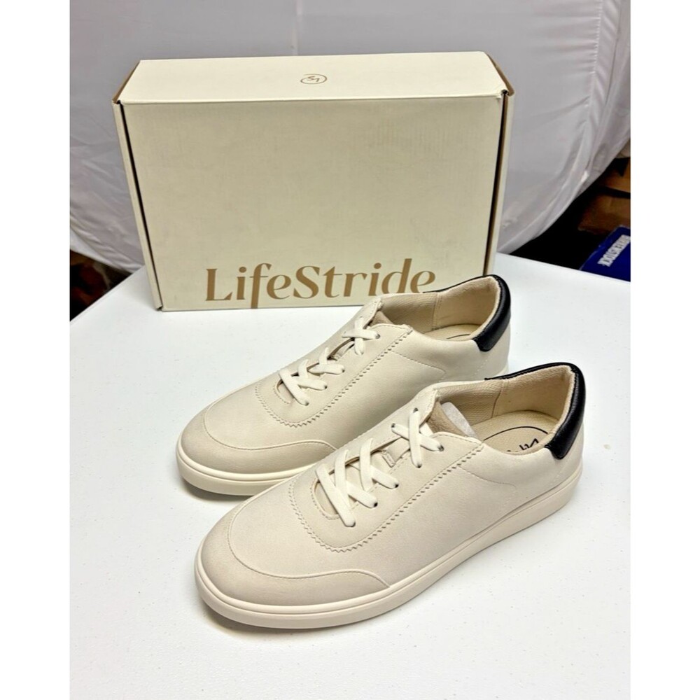 LifeStride Happy Hour Sneaker Slip On No Tie Elastic Lace Women’s Size 9.5 Wide
